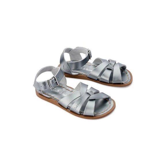 SALT WATER SaltWater SANDALS Girls Toddler Size 3 Pewter Silver Originals NEW - Picture 1 of 8